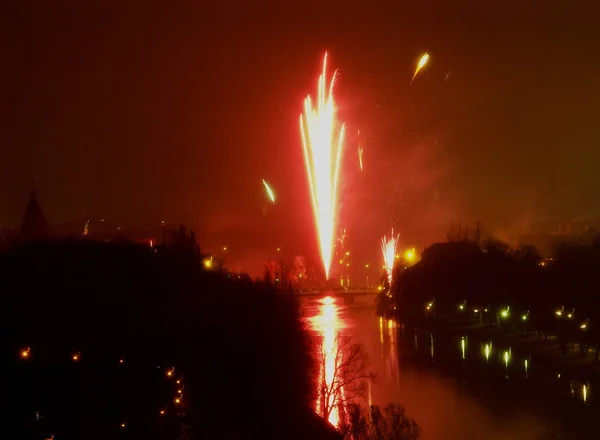 Fogos Artifício Isar — Fotografia de Stock