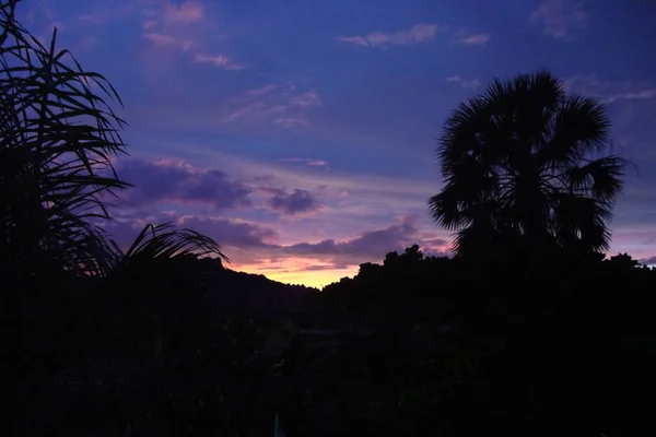 Pemandangan Matahari Terbenam Langit Malam — Stok Foto