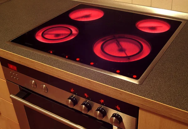 Fechar Uma Mesa Giratória Com Botão Vermelho — Fotografia de Stock