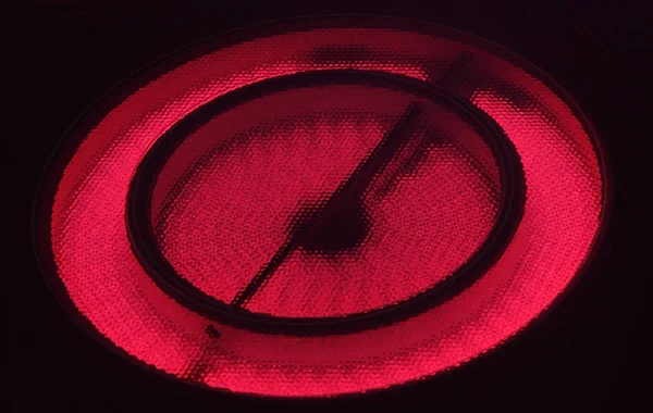 Red Glass Lamp Black Background — Stock Photo, Image