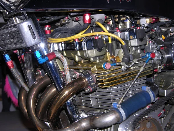 Detailní Záběr Motocyklového Motoru — Stock fotografie