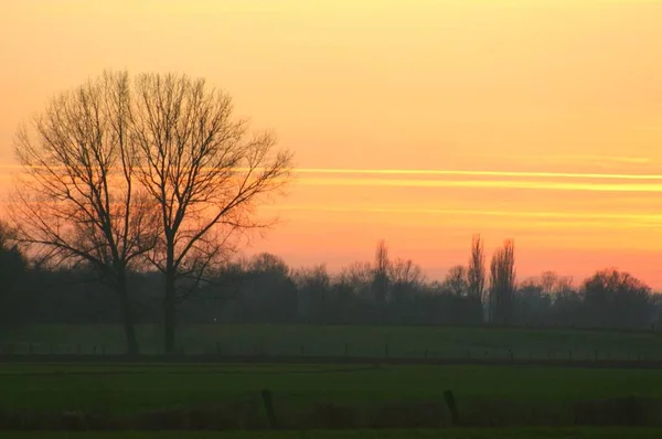 Sonnenuntergang Zwischen Wewer Und Sande — Stockfoto