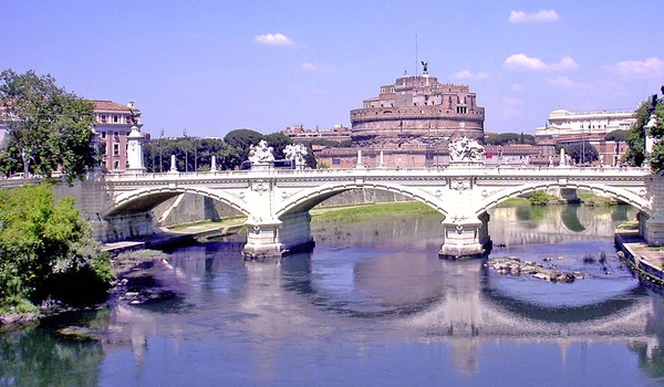 Castel Ponte Sant Angelo Rómában — Stock Fotó