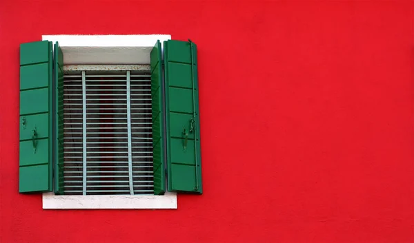 Una Vez Más Detalle Burano Verde Blanco Rojo Los Colores — Foto de Stock