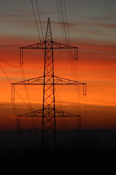 High Voltage Transmission Energy — Stock Photo, Image