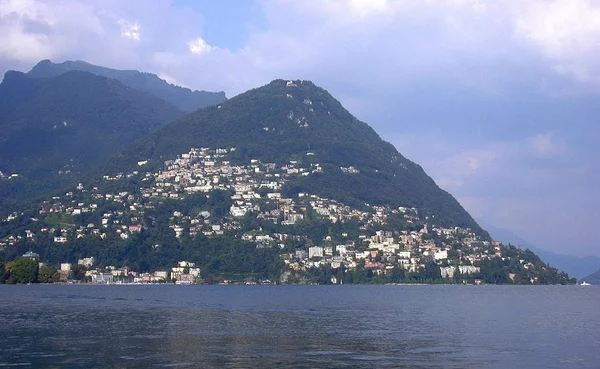 Monte Bree Montagne Sur Lac Lugano Vivent Les Riches — Photo