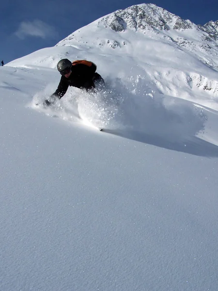 Snowboarden Auf Der Piste Skigebiet — Stockfoto