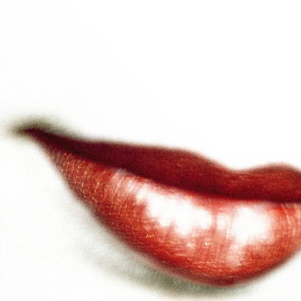 Labios Rojos Sobre Fondo Blanco — Foto de Stock