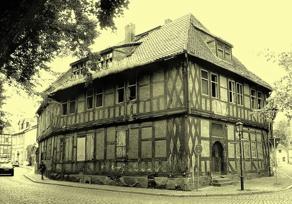 Vidět Halberstadtu Ale Takové Domy Jsou Stále Všude — Stock fotografie