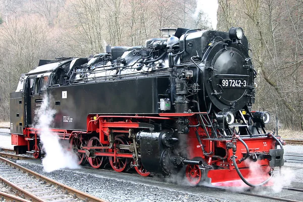 Stoomlocomotief Overdag Buiten — Stockfoto