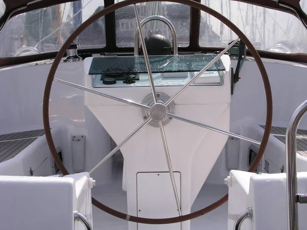 Vista Panorâmica Dos Detalhes Barco Vela — Fotografia de Stock