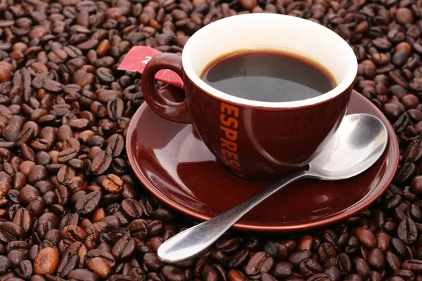 Die Schwarzen Kaffeebohnen — Stockfoto