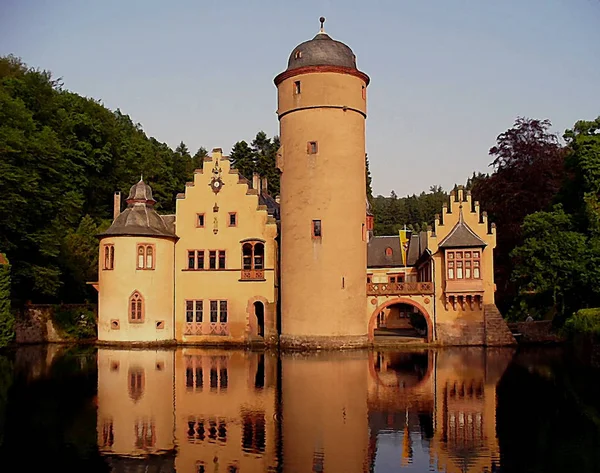 Schloss Mespelbrunn Doit Création Don Archevêque Johann Mainz 1Er Mai — Photo