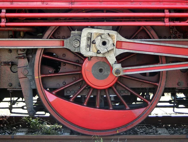 Detalhe Uma Antiga Locomotiva Vapor 468 Último Fim Semana Foi — Fotografia de Stock