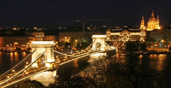 Blick Von Knapp Unterhalb Der Burg Budapest Über Die Donau — Stockfoto