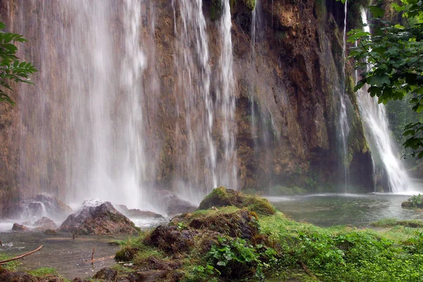 Mais Retrato Paisagem Água Lagos Plitvice Parque Nacional Agosto 2004 — Fotografia de Stock