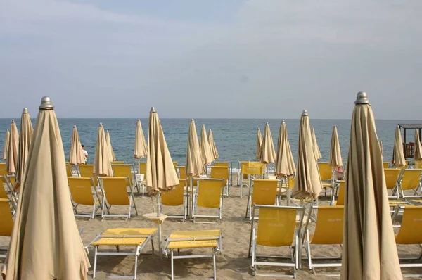 Pré Saison Sur Plage Savona Italien Riveria — Photo