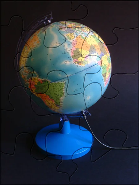 有地球仪的世界地图 — 图库照片