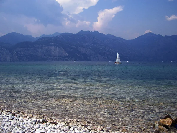 Vista Para Lago Garda Malcesina — Fotografia de Stock
