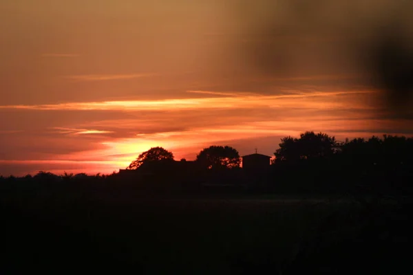 Дивлячись Через Мою Огорожу Заході Сонця Канон D30 — стокове фото