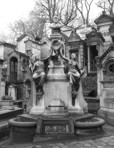 Sculptures Dans Cimetière Paris Architecture — Photo