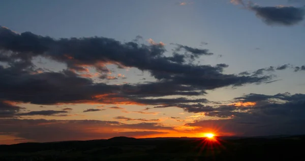 Fez Esta Noite Uma Vez Capturados Últimos Raios Solares Câmera — Fotografia de Stock