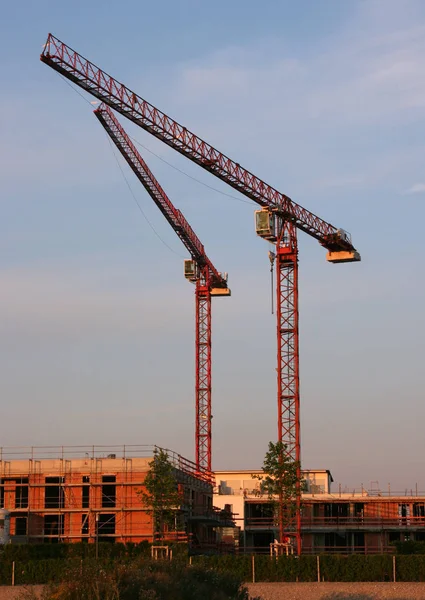 Vacker Utsikt Över Industriella Tunga Kranar — Stockfoto