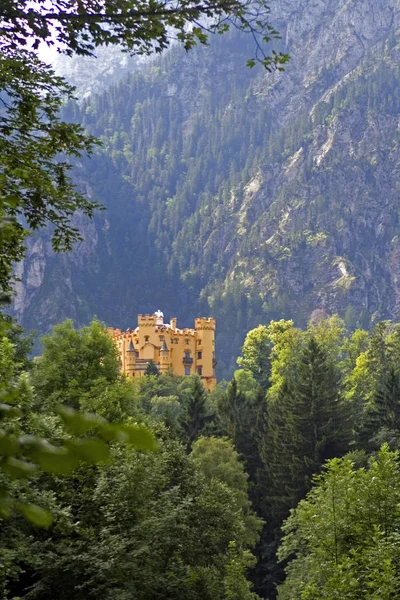 Zamek Hohenschwangau Koncepcja Podróży Architektury — Zdjęcie stockowe