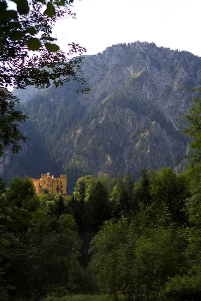 Zamek Hohenschwangau Koncepcja Podróży Architektury — Zdjęcie stockowe