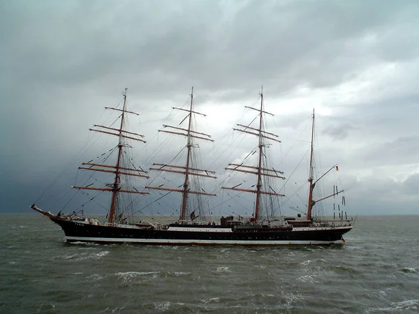 Vista Panorámica Los Detalles Del Barco Vela — Foto de Stock