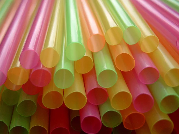 Plastic Drinking Straws Cocktail Straws — Stock Photo, Image