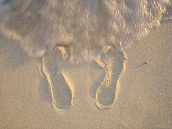 Traces Dans Sable — Photo