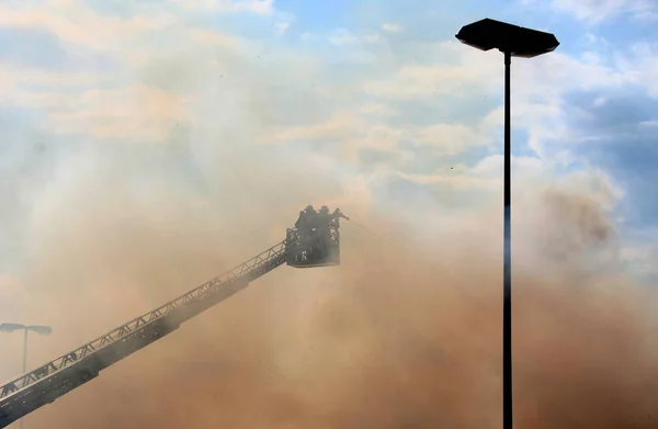 Paper Mill Aschaffenburg 1000 Cbm Waste Paper Bales Gone Smoke — Stock Photo, Image
