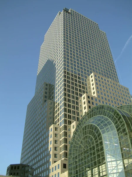 Malerische Städtische Ansicht Moderner Wolkenkratzer Fassade — Stockfoto