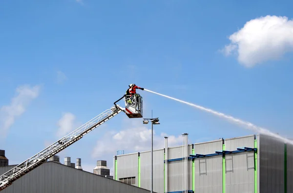 Bouwplaats Met Kraan Dak — Stockfoto