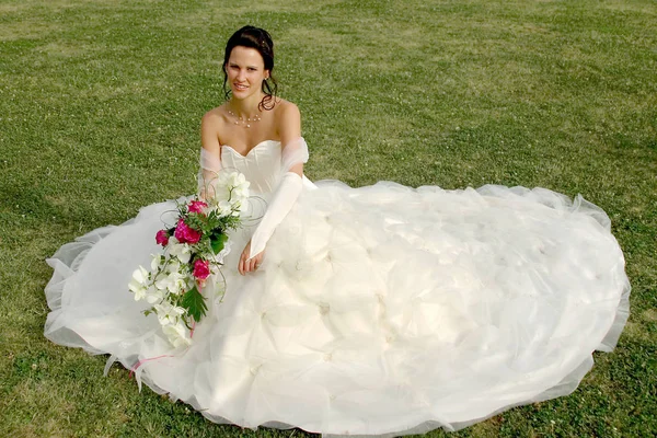 Realmente Muito Bom Para Apenas Dia Vestido Casamento — Fotografia de Stock