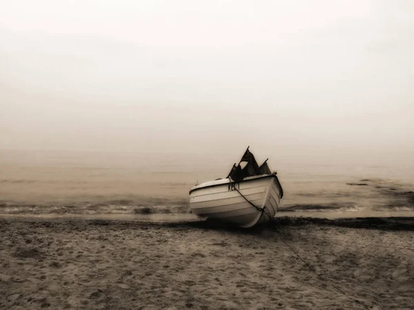 Vue Bateau Pêche Sur Rivage — Photo