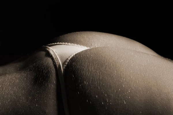 Sexy Donna Nuda Con Mutandine Nere — Foto Stock