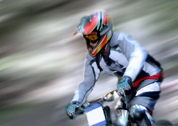 Motocross Cycliste Sur Une Piste Course — Photo