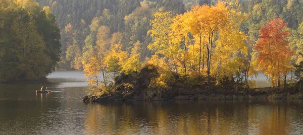 Idyll Outono Waldviertel Austríaco Reservatório Dobra — Fotografia de Stock