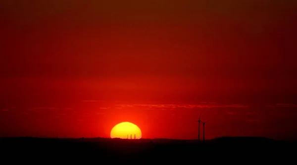 Τοπίο Ηλιοβασίλεμα Ουρανό Βράδυ — Φωτογραφία Αρχείου