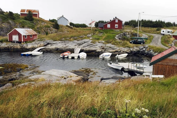 Norwegian Atlantyckie Wybrzeże Pobliżu Bud Północ Molde Mały Port Łodzi — Zdjęcie stockowe