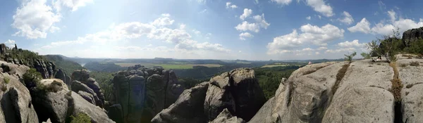 Blick Ins Elbtal Beim Schrammsteinblick — Stockfoto