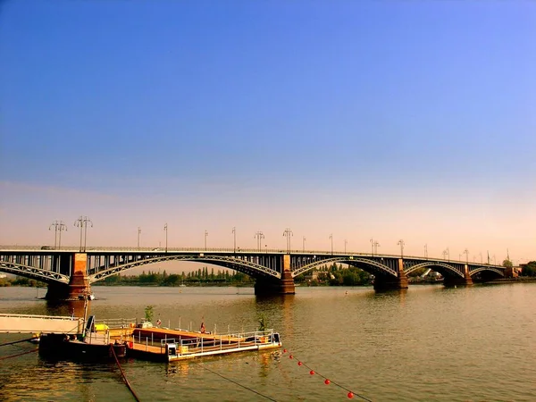 Theodor Heuss Köprüsü Altın Bir Eylül Sabahı — Stok fotoğraf