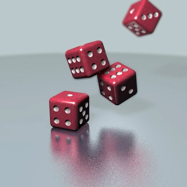 Dice Red Background — Stock Photo, Image
