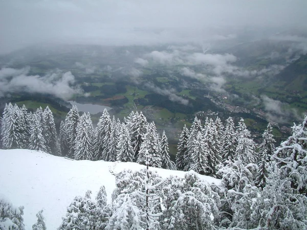 Altra Vista Mattutina Dal Rifugio Hocheck Nella Valle — Foto Stock