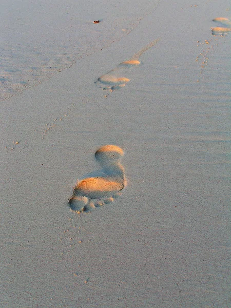 Fußabdrücke Sand — Stockfoto