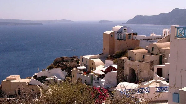 Uitzicht Vanuit Santorini Selectieve Focus — Stockfoto