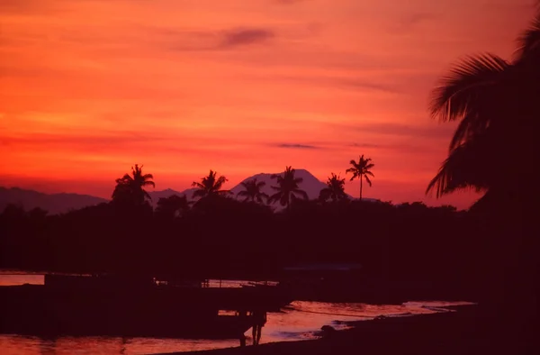 Landschaft Sonnenuntergang Himmel Abend — Stockfoto