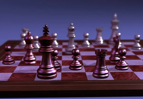 Sakk Játék Stratégiai Verseny — Stock Fotó